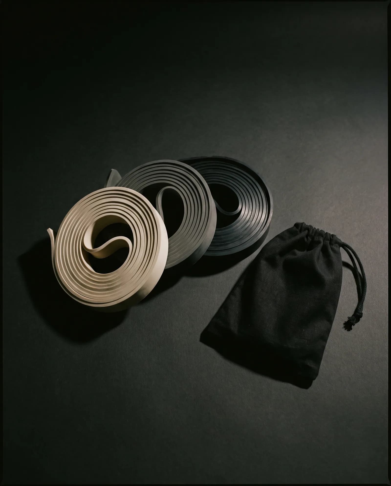 Band Set — Three flat latex bands, light through heavy.