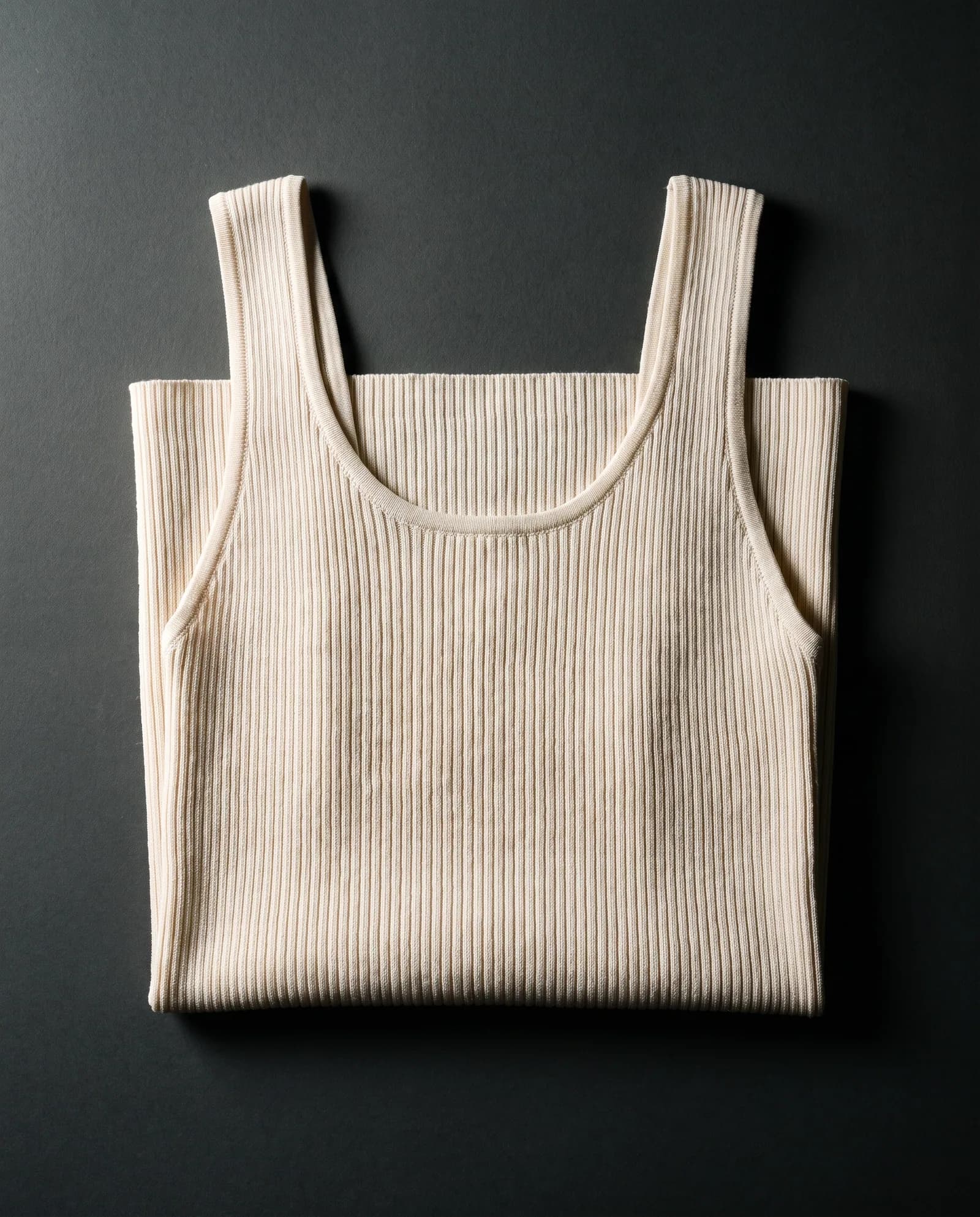 Ribbed Tank — Fitted rib, cut long enough to stay put.
