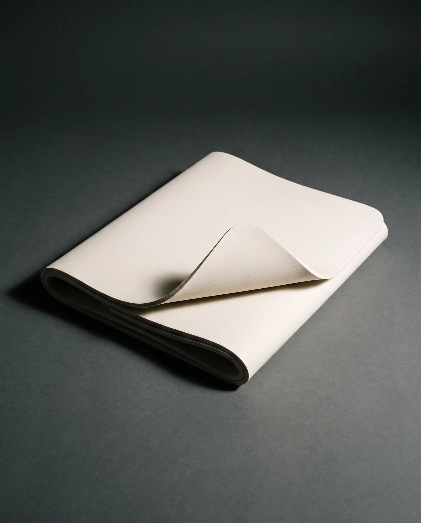 Travel Mat — 3 mm, folds rather than rolls.